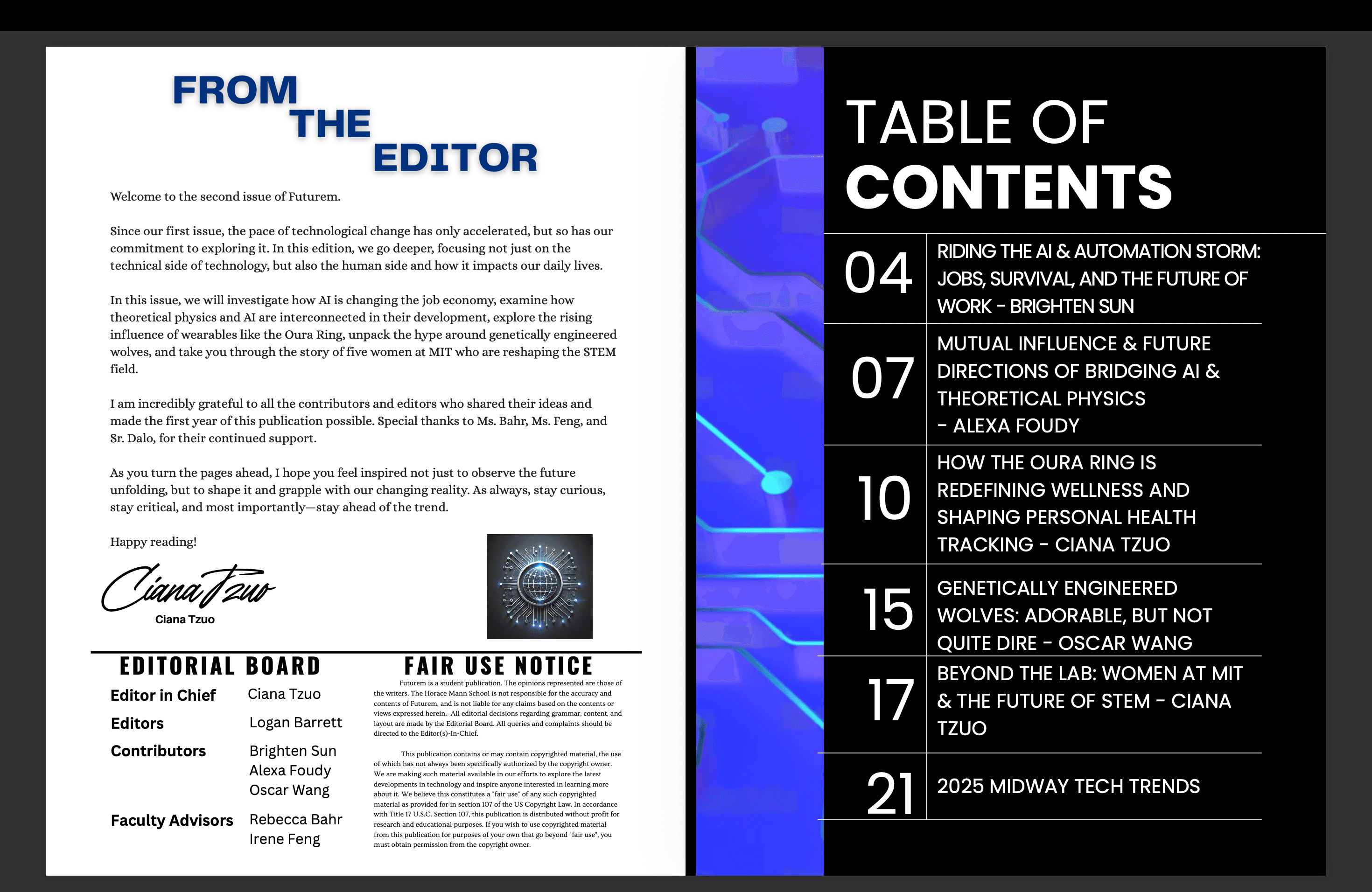 Futurem Issue 2 contents