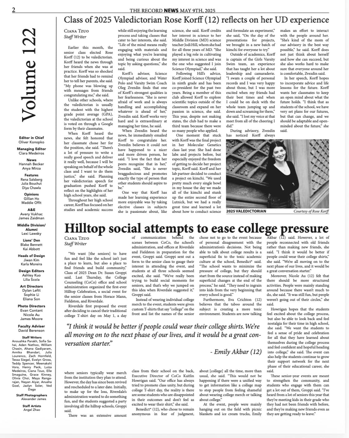The Record — Class of 2025 Valedictorian Rose K