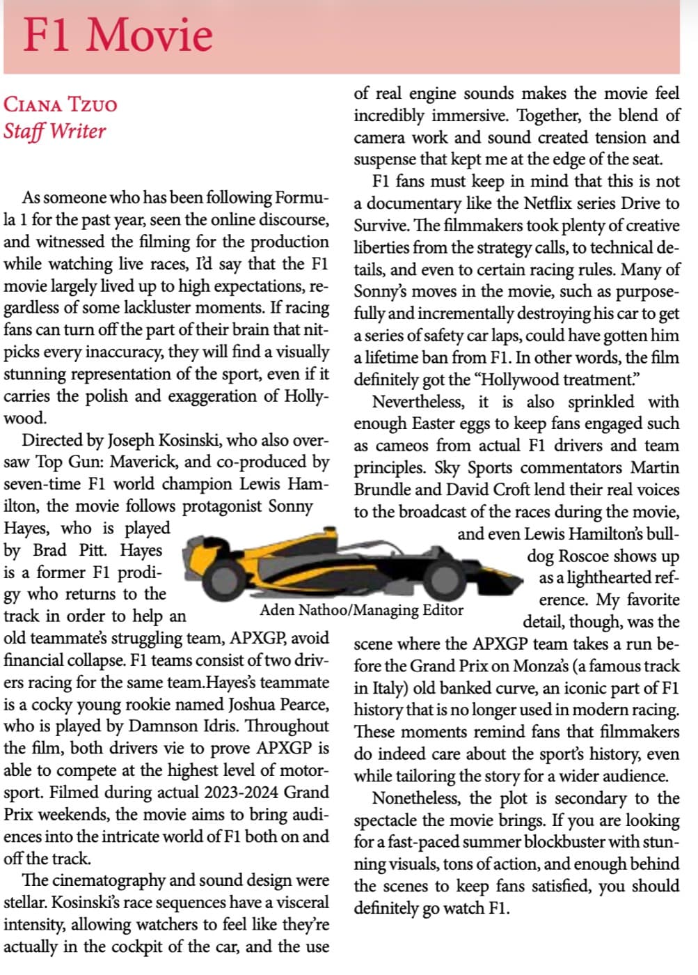 The Record — F1 Movie Review