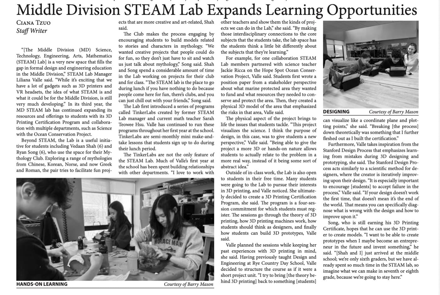 The Record — Middle Division STEAM Lab Expands