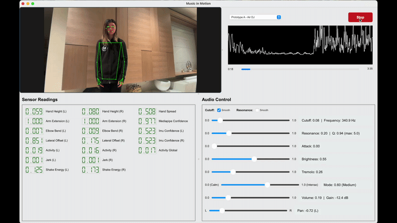 Music in Motion — motion-responsive sound system in action